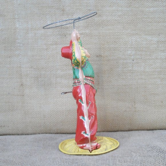 Vintage Round-up Tex Whirling Cowboy Celluloid Wind-up Toy - Picture 3 of 16